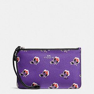 Coach Small Wristlet Bramble Rose Print Canvas-BNWT